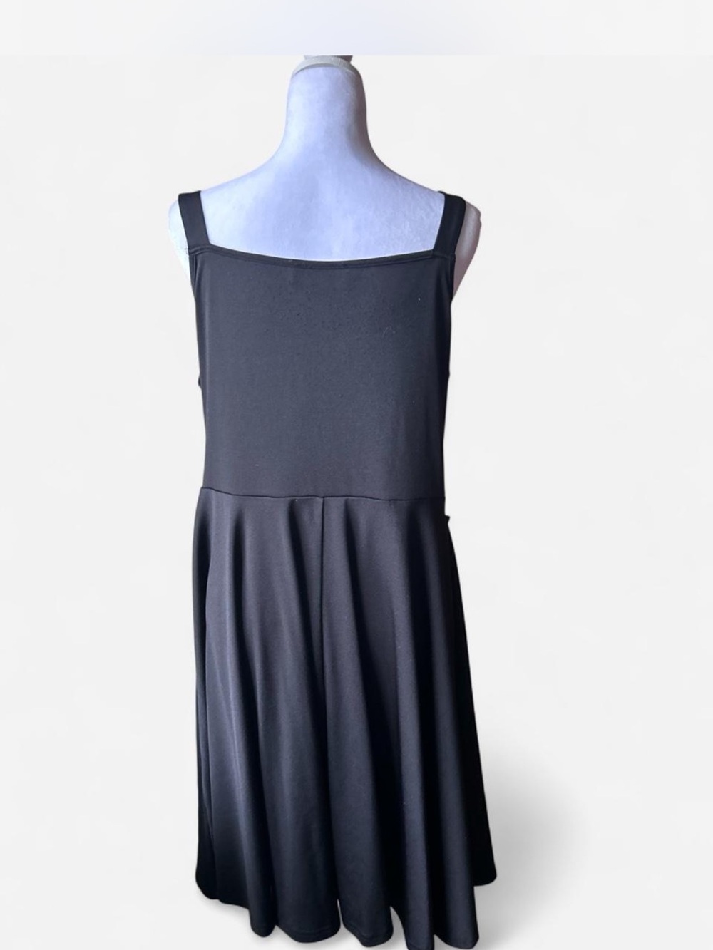 Scarlet Darkness Goth Whimsigoth Ren Fair Black faux leather midi dress XL - Picture 4 of 6